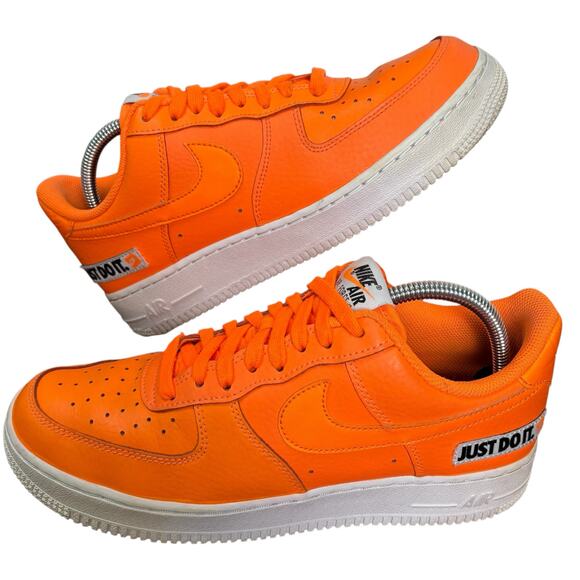 Nike Air Force 1 Low Just Do It 2018 Orange Size 8.5 Pre-Owned Rare & Stylish - Picture 13 of 16